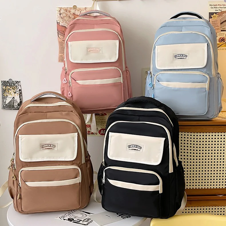 Black Cute Fashion School Backpack 05 - Image 8