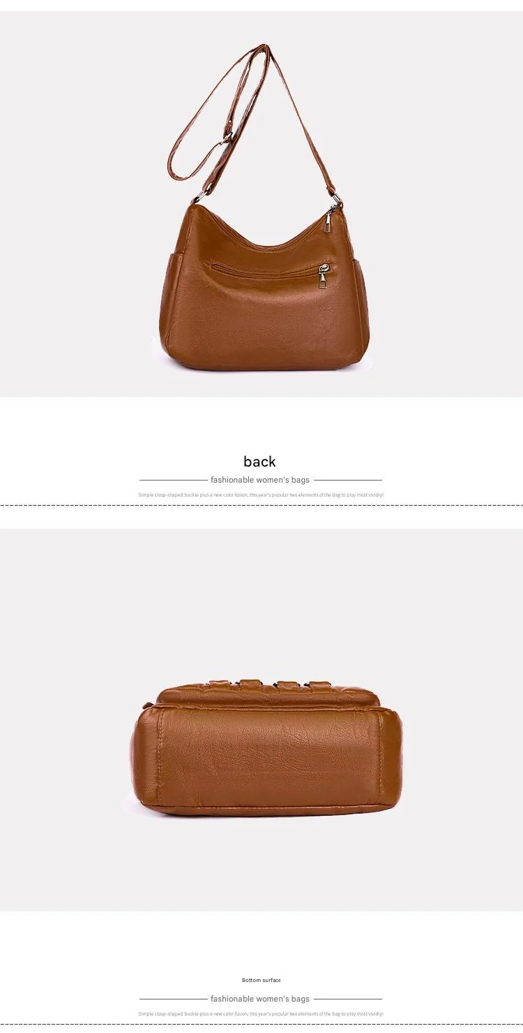 Soft Leather Bag Women's All-match Middle-aged Large Capacity Shoulder Crossbody Bag for Women 8020 - Image 19