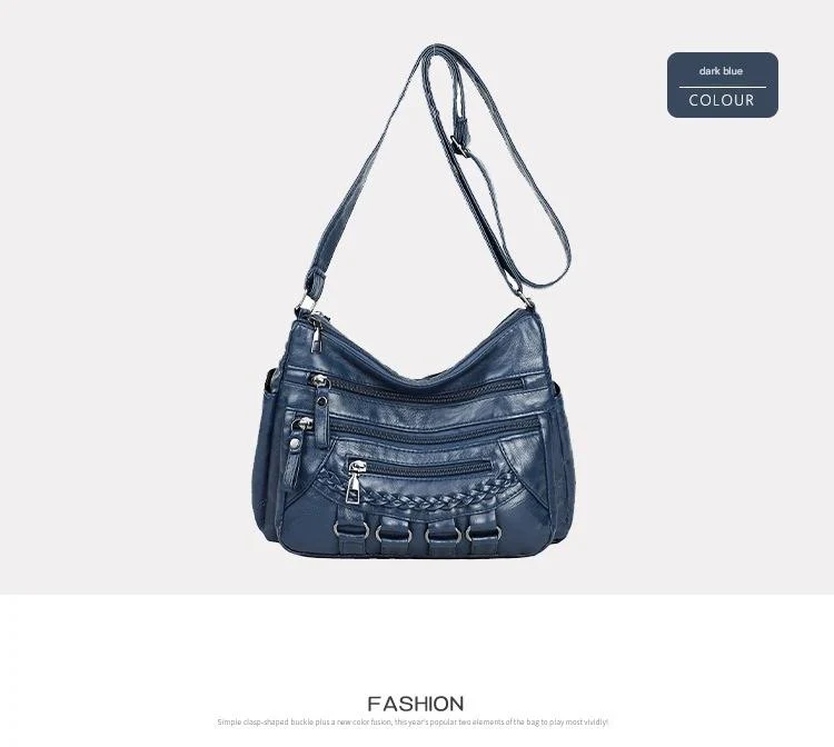 Soft Leather Bag Women's All-match Middle-aged Large Capacity Shoulder Crossbody Bag for Women 8020 - Image 22