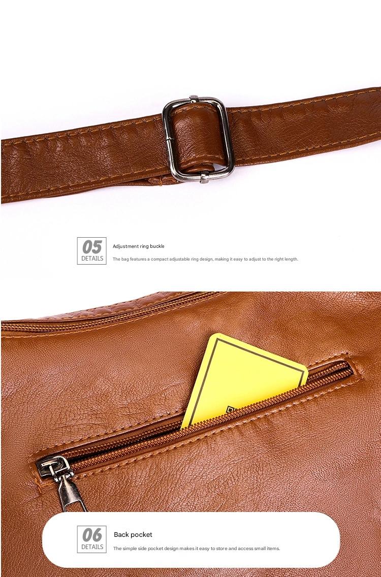 Soft Leather Bag Women's All-match Middle-aged Large Capacity Shoulder Crossbody Bag for Women 8020 - Image 25