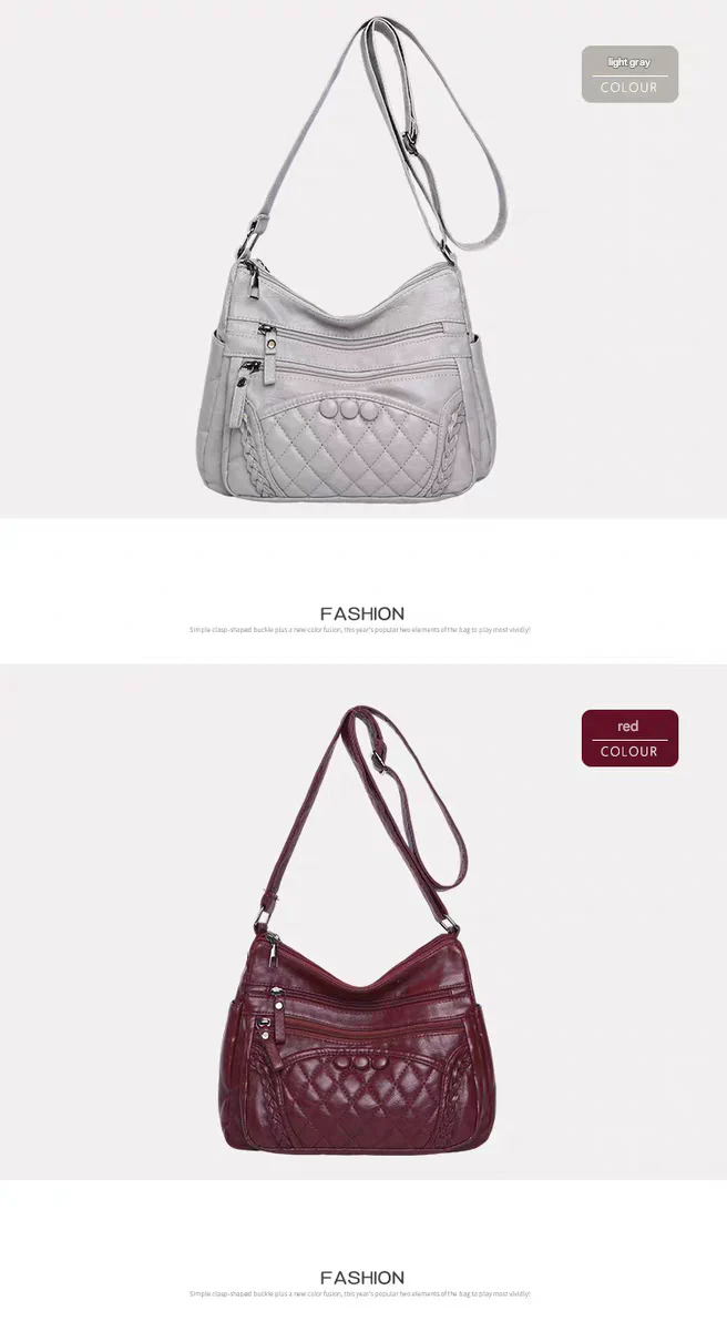 Soft leather women's bag, new style, fashionable and versatile bag, large capacity, trendy shoulder crossbody bag 8028 - Image 23
