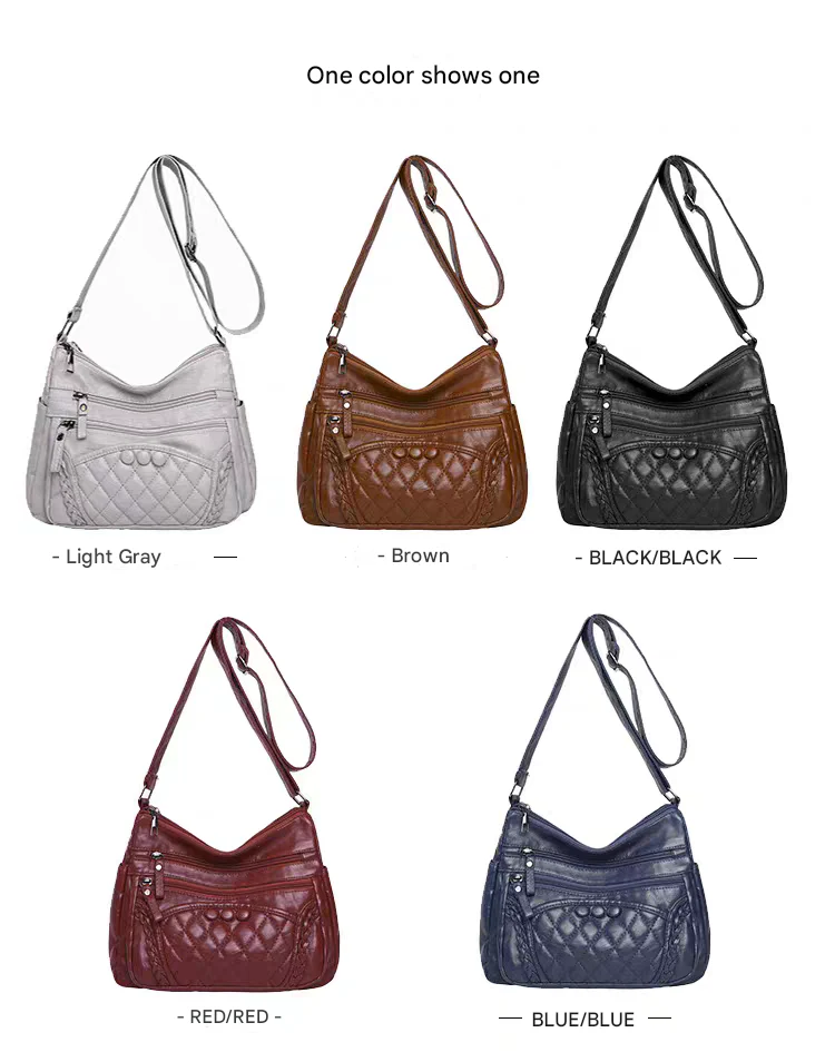 Soft leather women's bag, new style, fashionable and versatile bag, large capacity, trendy shoulder crossbody bag 8028 - Image 4