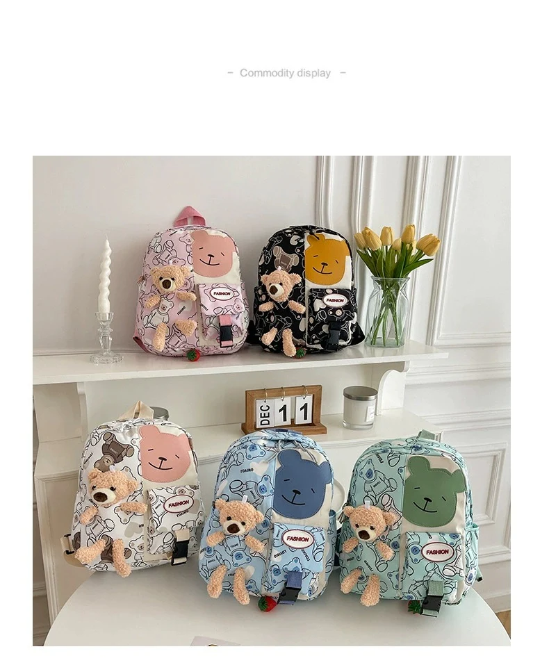 Student bag backpack children bag in one cartoon doll bag For Nursery, Kg And One Class ZK417 - Image 12