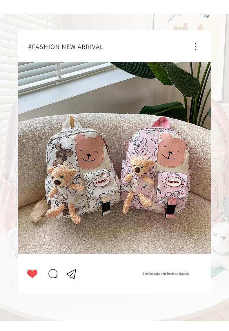 Student bag backpack children bag in one cartoon doll bag For Nursery, Kg And One Class ZK417 - Image 3