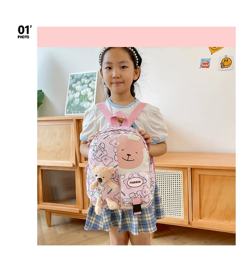 Student bag backpack children bag in one cartoon doll bag For Nursery, Kg And One Class ZK417 - Image 4