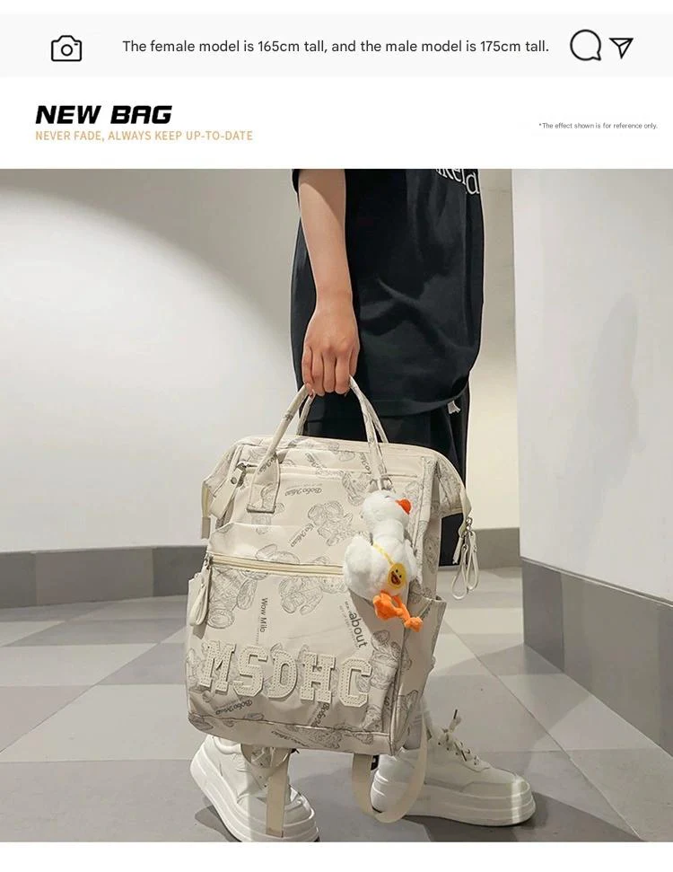 Student Schoolbag Double Back College Style Casual Portable Large Capacity Backpack ZK419 - Image 4