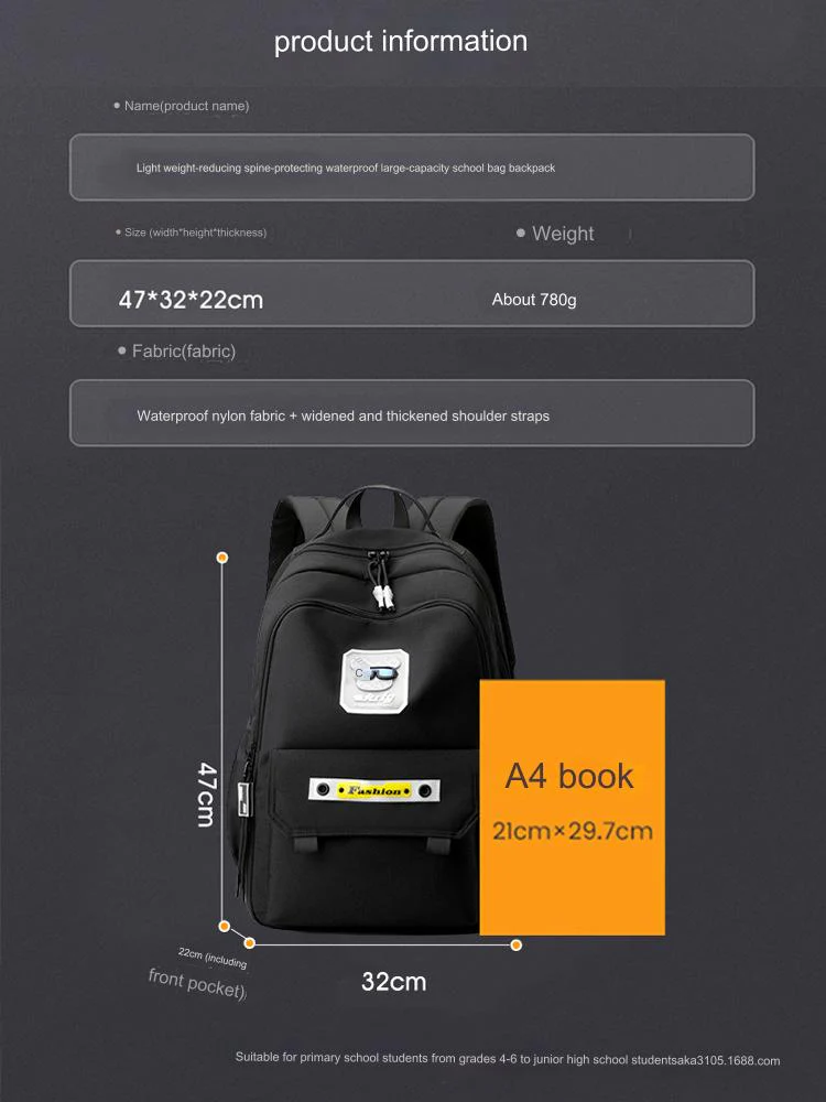 Stylish Kids Backpack With Special Gradient Decorative design KH18 - Image 4