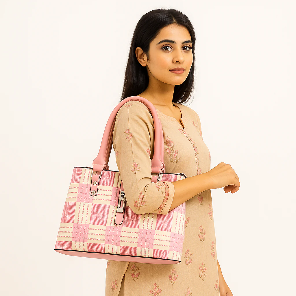 Stylish Check Handbag for Women Daily & Party Use – Luxury Style on Sale  F082 - Image 2