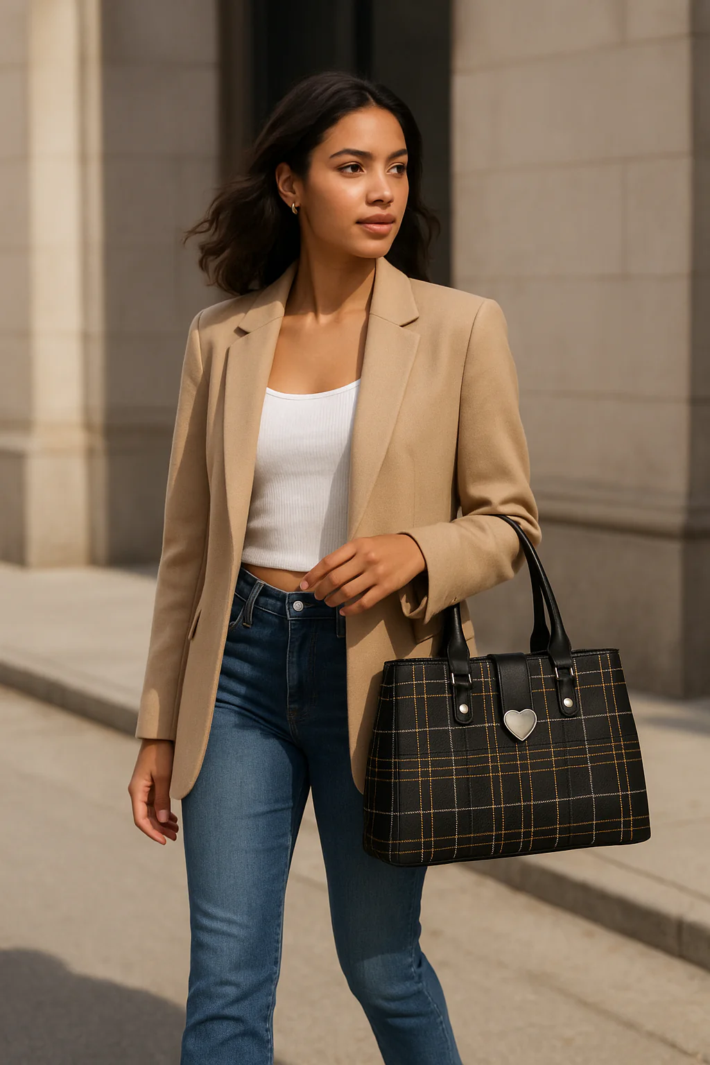 Stylish Check Handbag for Women Daily & Party Use – Luxury Style on Sale  F882 - Image 2