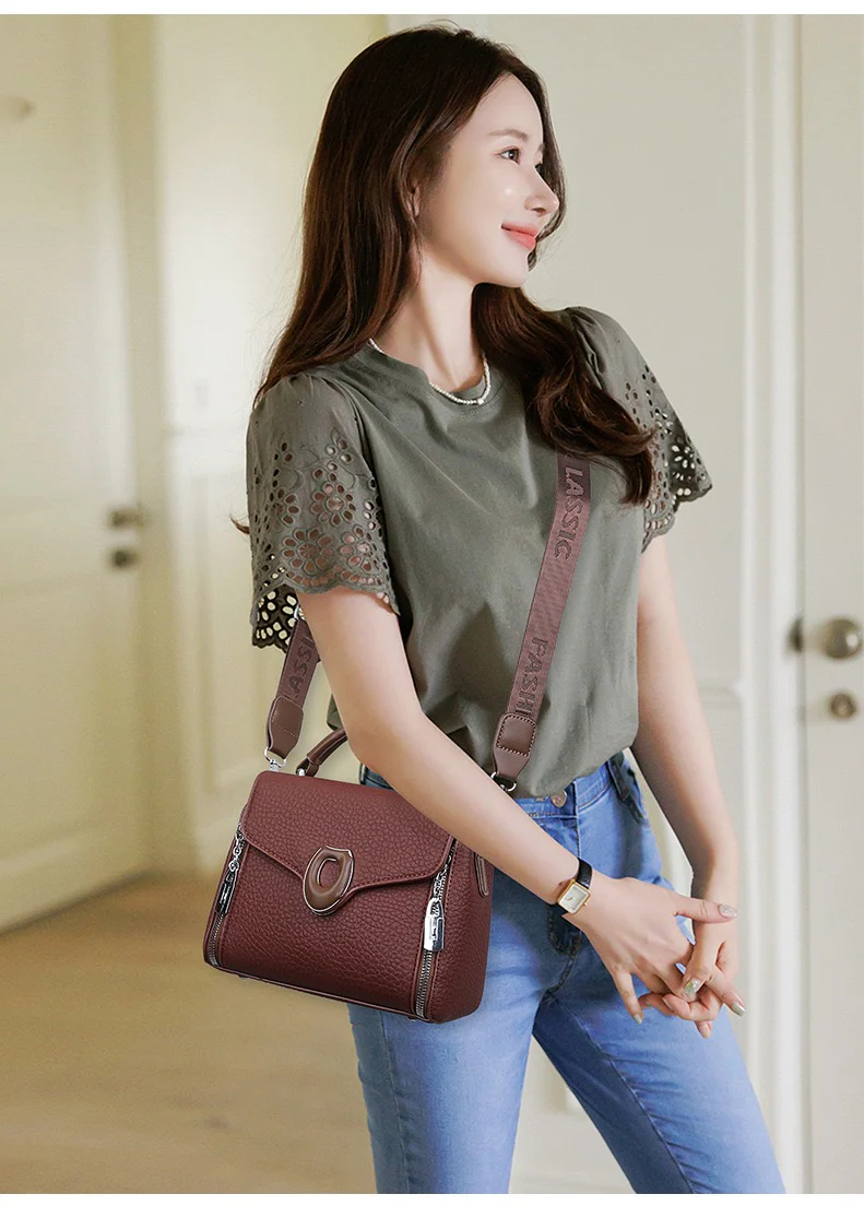 Stylish Handbag with Top Handle & Shoulder Strap 555-12 - Image 2
