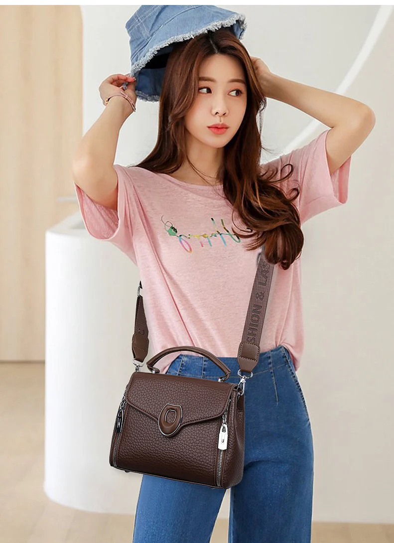 Stylish Handbag with Top Handle & Shoulder Strap 555-12 - Image 2