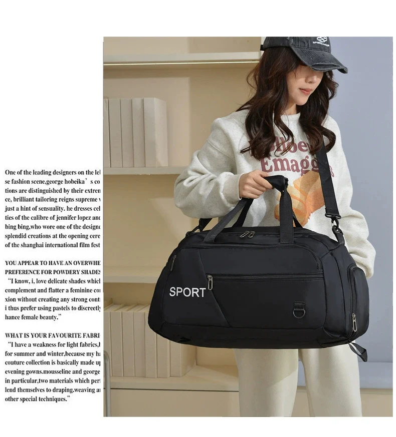 Travel Bag, Ultra-Large Capacity, Lightweight Storage Bag, Dry and Wet Separation, Portable Travel Sports Bag for Men and Women ZK416 - Image 16