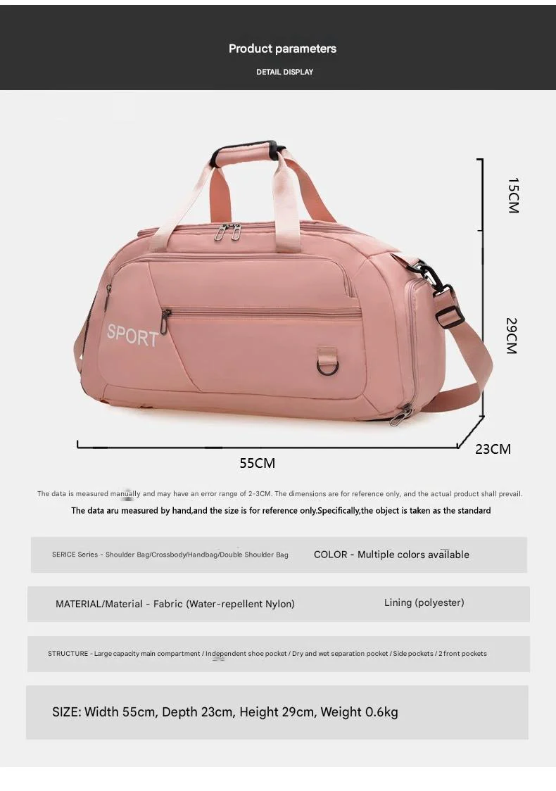 Travel Bag, Ultra-Large Capacity, Lightweight Storage Bag, Dry and Wet Separation, Portable Travel Sports Bag for Men and Women ZK416 - Image 4