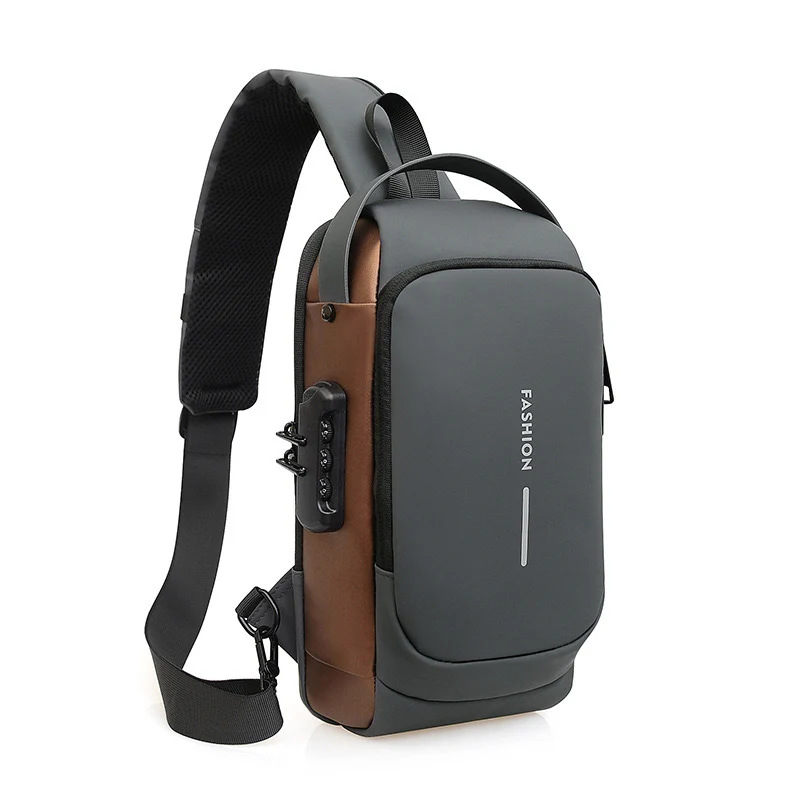 Men's Sleek Anti-theft PU Leather Crossbody Bag - USB Charging, Stylish Print & Zip Closure 4109 - Image 8