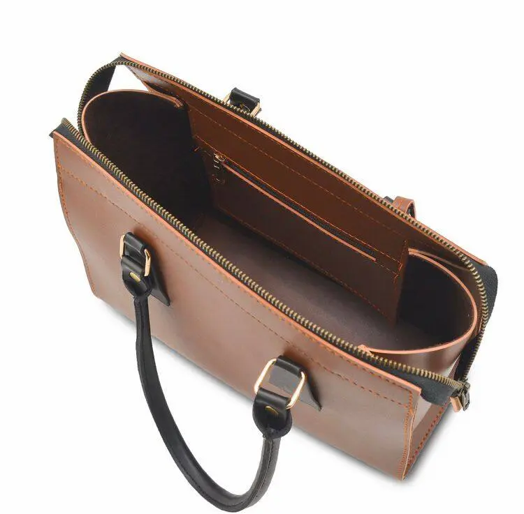 Brown Top Handel Bag 666 - Image 3