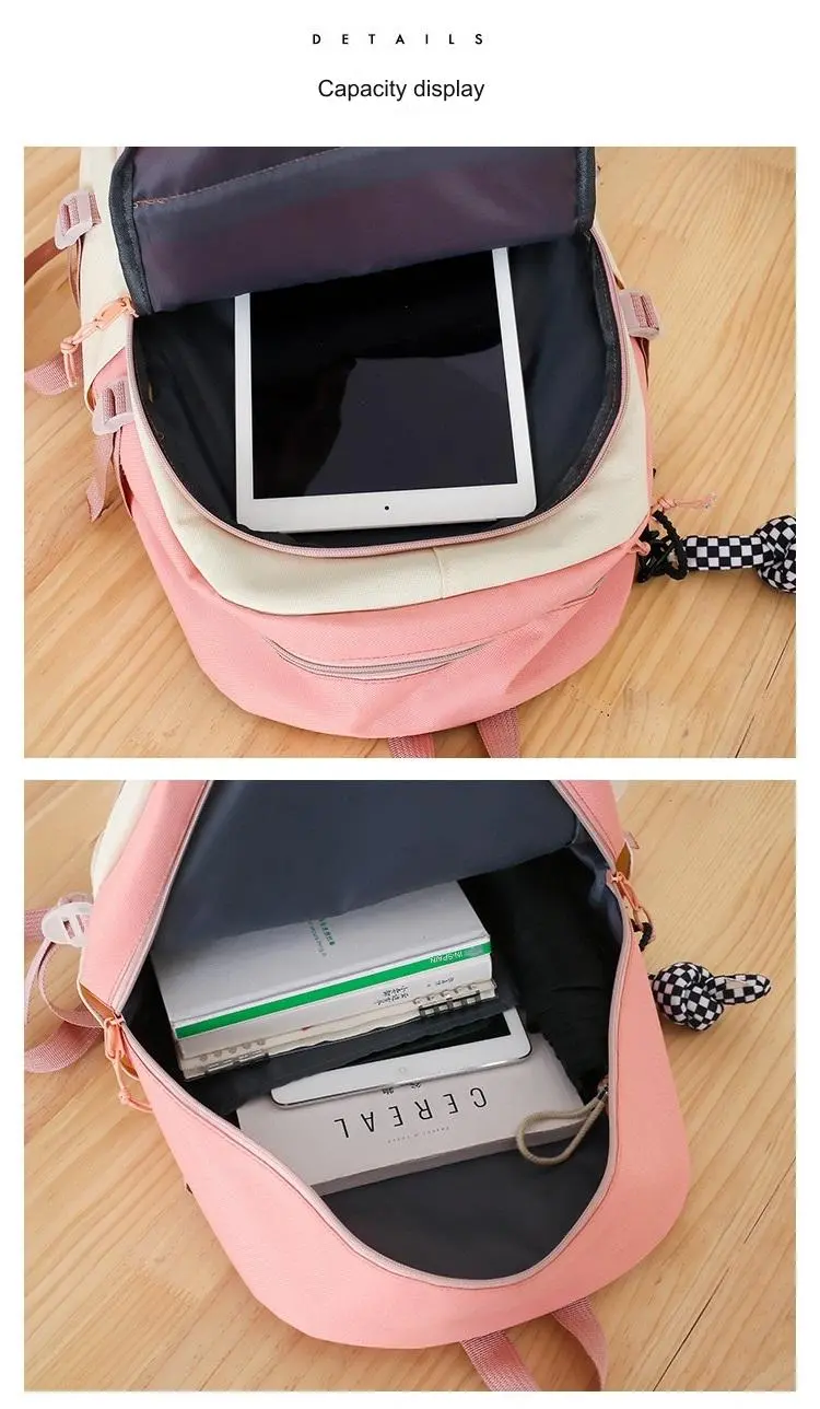 New High School Five-Piece set of Multi-Compartment Fashion Schoolbag 3002 - Image 7
