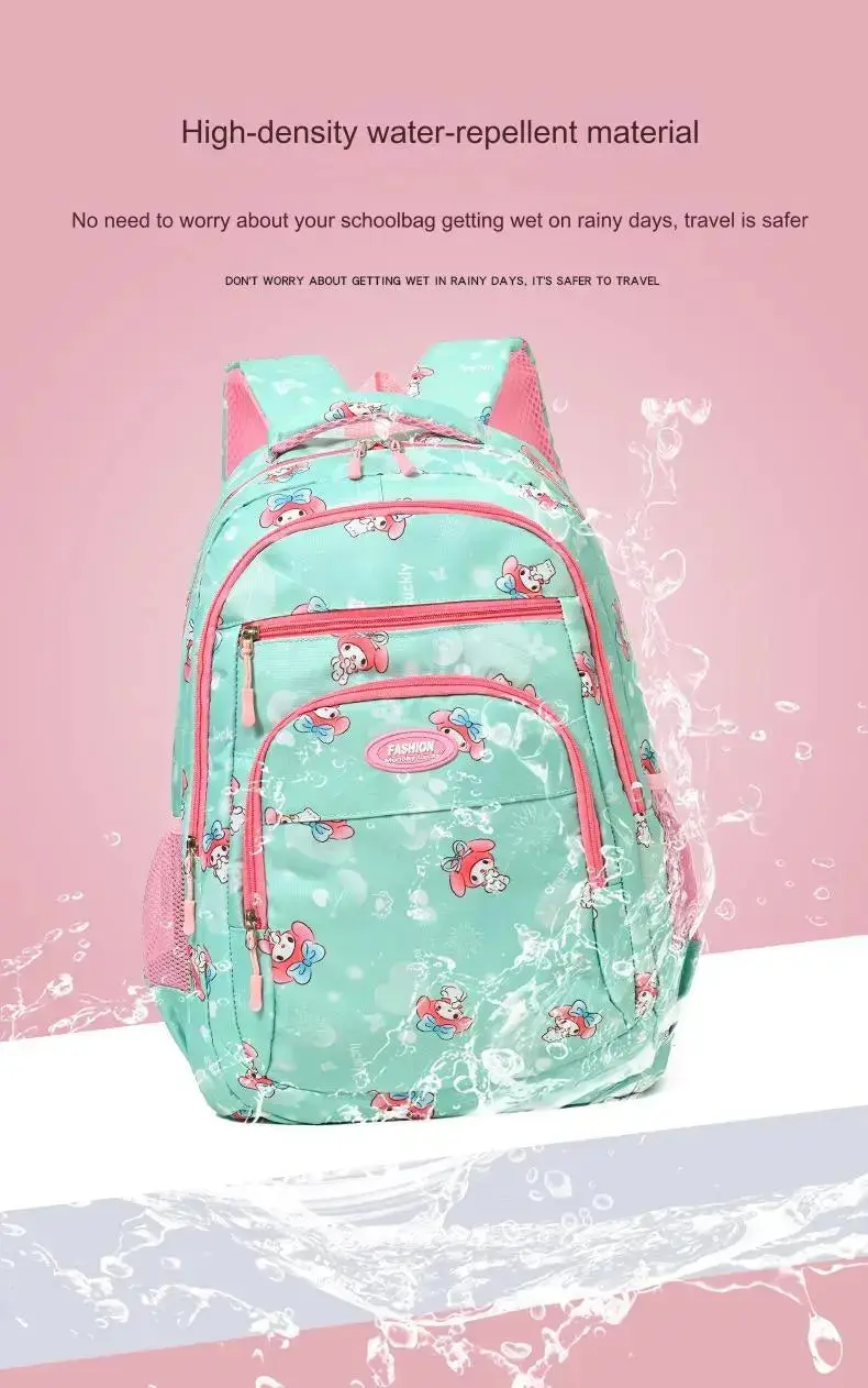 Waterproof Bow Print Student Backpack 1217 - Image 11