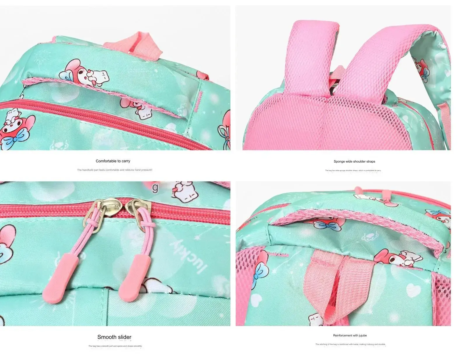 Waterproof Bow Print Student Backpack 1217 - Image 12