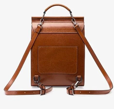 Black Leather Backpacks For women-Chic Zipper Closure Backpack 557-1 - Image 5