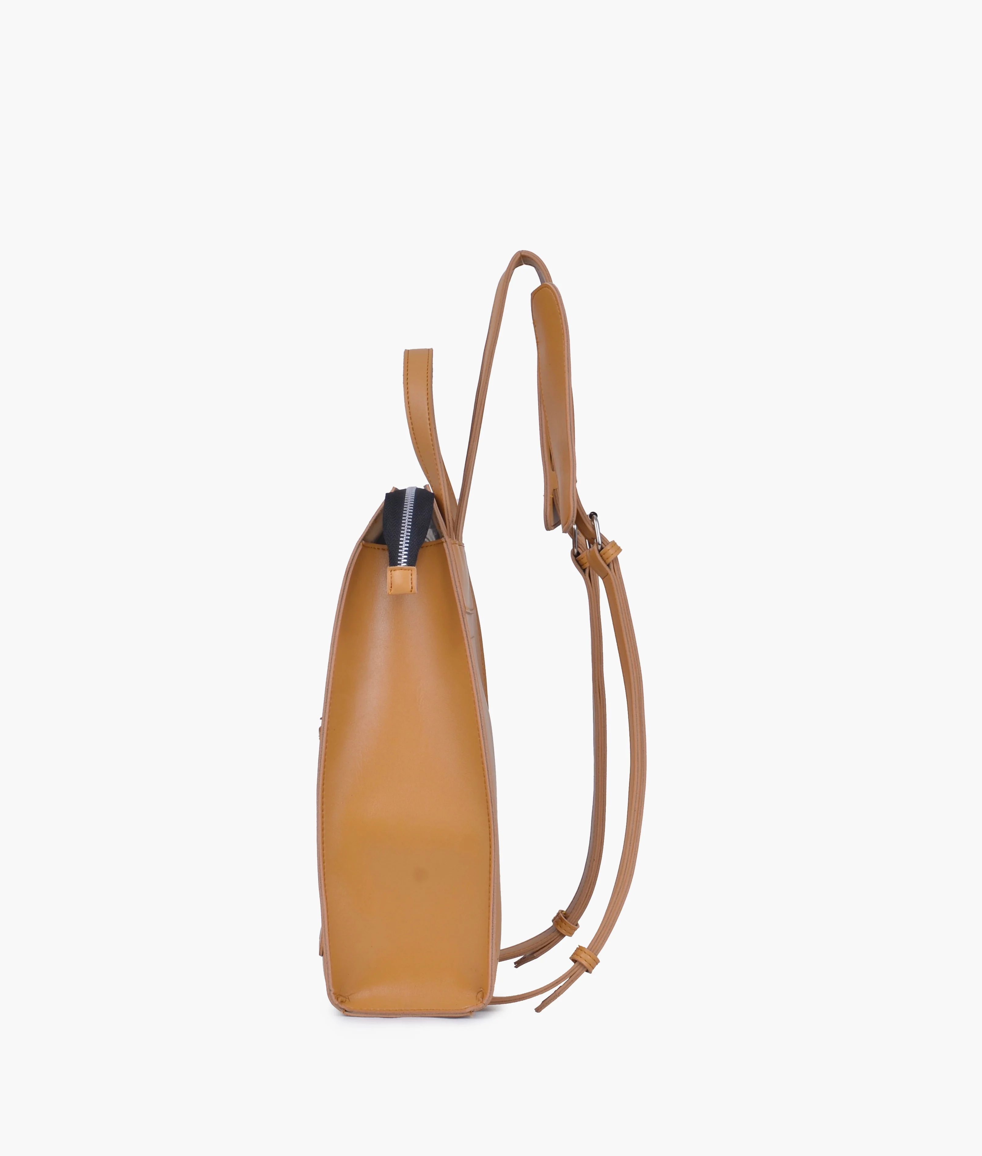 Yellow Leather Backpacks For women-Chic Zipper Closure Backpack 557-2 - Image 5